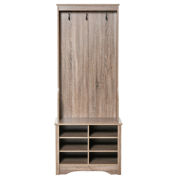 Gracie Oaks Etnie 27'' Wide Hall Tree with Bench and Shoe Storage